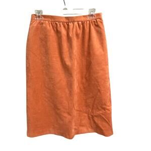 VTG UltraSuede Skirt Adolph Schuman for Lilli Ann Pencil Small Medium Orange
